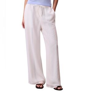 Calvin Klein NWT Wide Leg Pants Multi Stripe Textured Pull On WMS Size L and XL